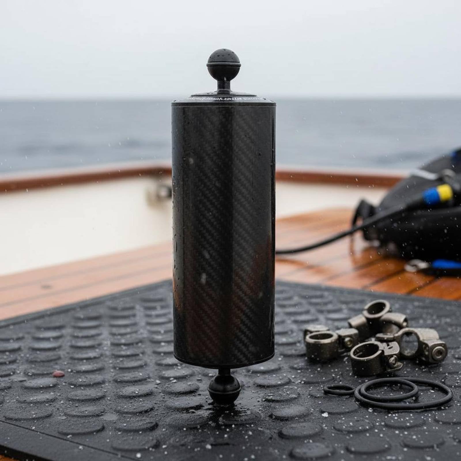 Auftriebsarm mit Doppelkugelkopf Ultraleicht Karbonfaser-Auftriebsarm und Sturdy Schwimmarm mit Doppelkugelkopf für Unterwasserfotografie