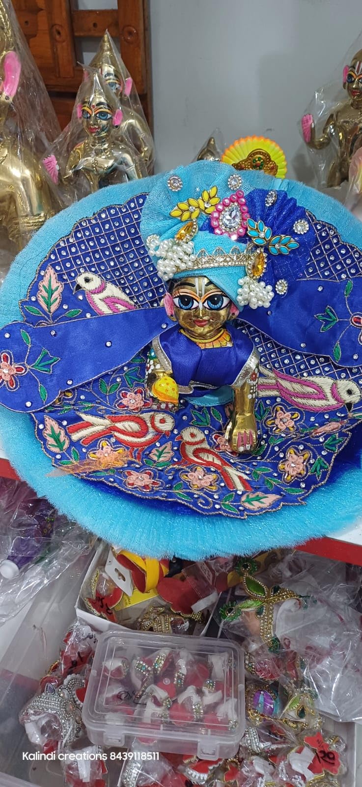 kalindi Laddu Gopal Poshak, No. 6 (12 Inches), Thakur Ji Dress, Puja Figurine Outfit