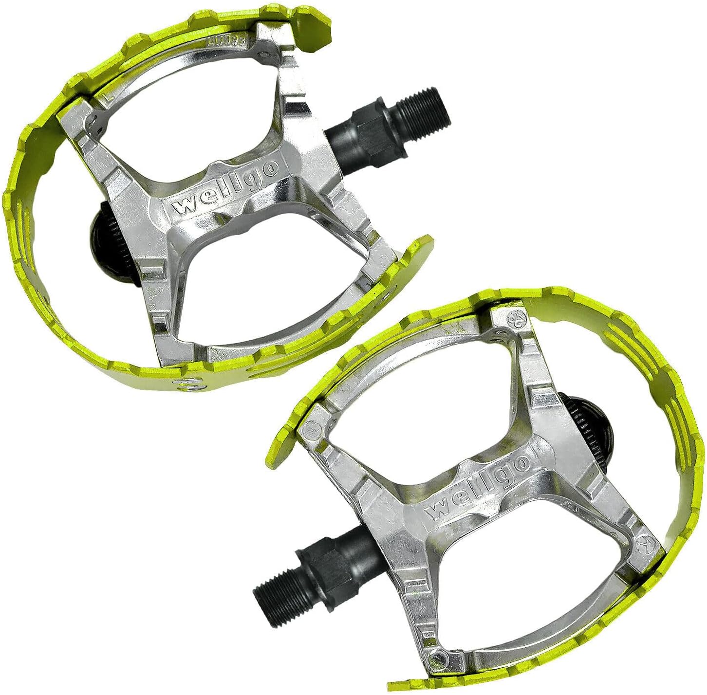 Wellgo Old School BMX MTB XC-II Bear Trap 1/2"" Bicycle Pedals, Green, WE2977, 109 x 95mm