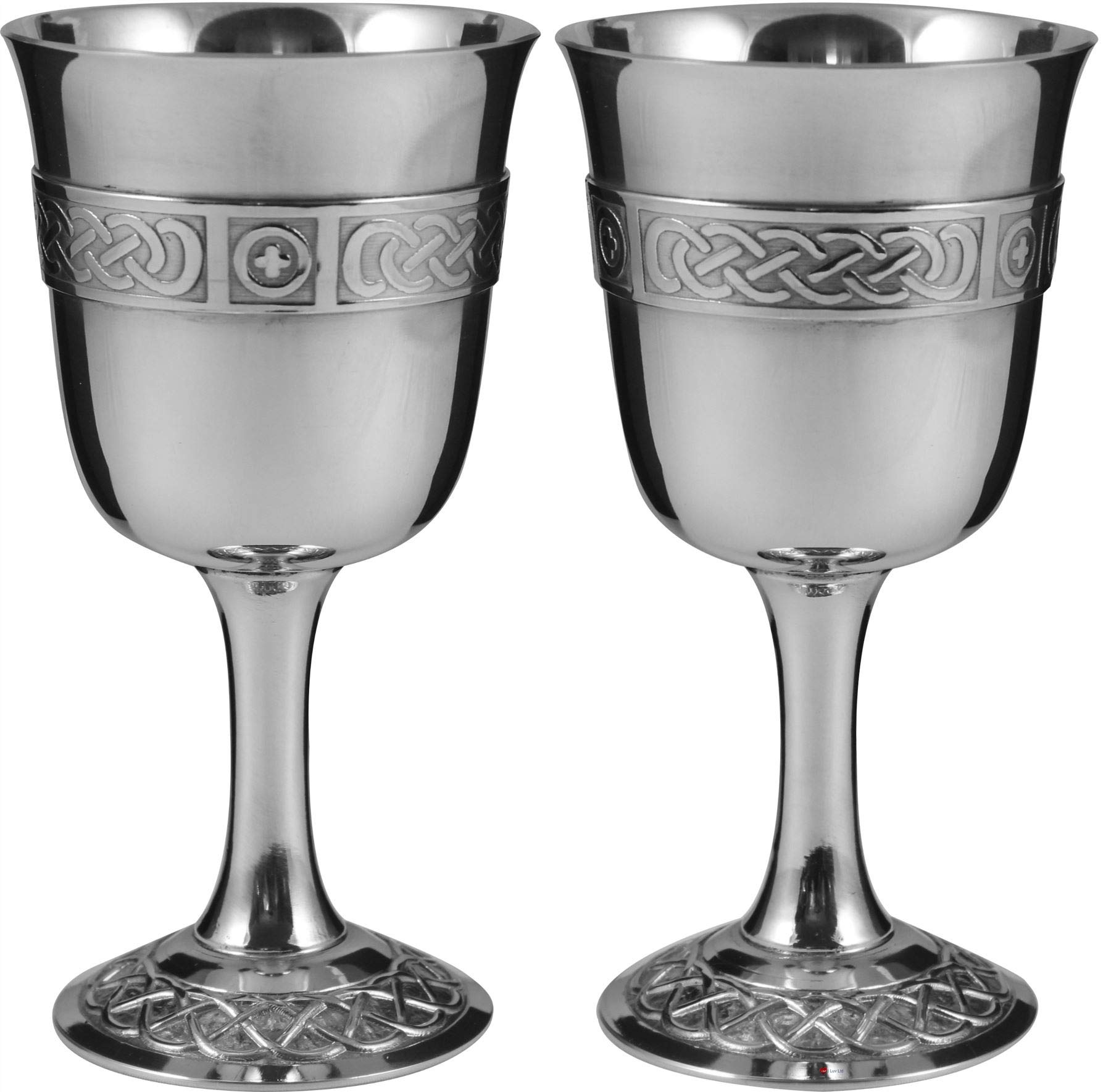 I LUV LTD Calici Medievali in Peltro con Stemma Presentazione Regalo Nozze in Scatola
