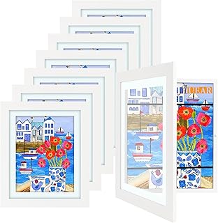 AUEAR, Kids Art Frames 10x12.5, Horizontal and Vertical Display, Front Opening, Wall Display for Artworks, Crafts, Photos, Kids Drawings or Notification (White, 8-Pack)
