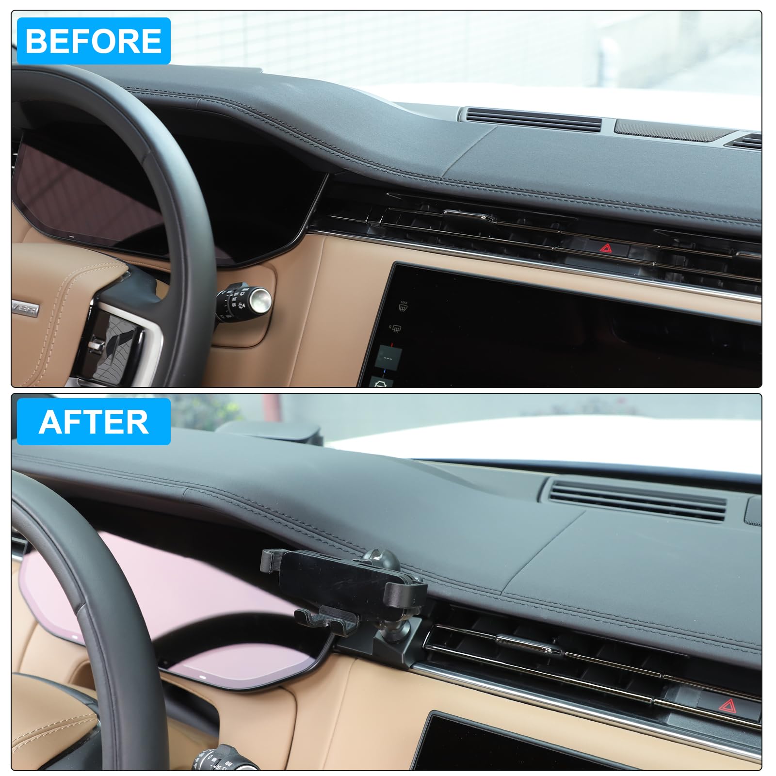 Supporto universale per cellulare da auto, compatibile con Land Rover Range Rover/Sport (23 + modelli), in metallo, con testa di arachidi, per smartphone da 4 a 6,8 pollici