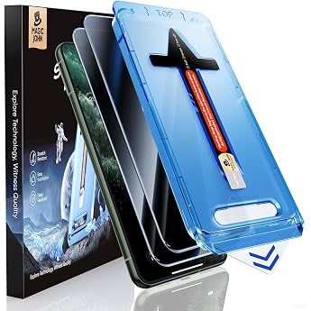 MAGIC JOHN Pack of 2 for iPhone 11 Pro Max/iPhone Xs Max for Privacy Screen Protector 6.5 Inch 28 Degree Protection Angle Easy Auto Dust Elimination 9H Bubble-Free Easy Installation
