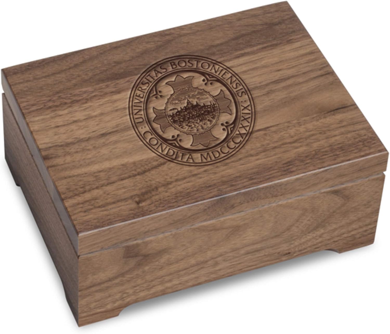 M. LA HART Boston University Solid Walnut Desk Box