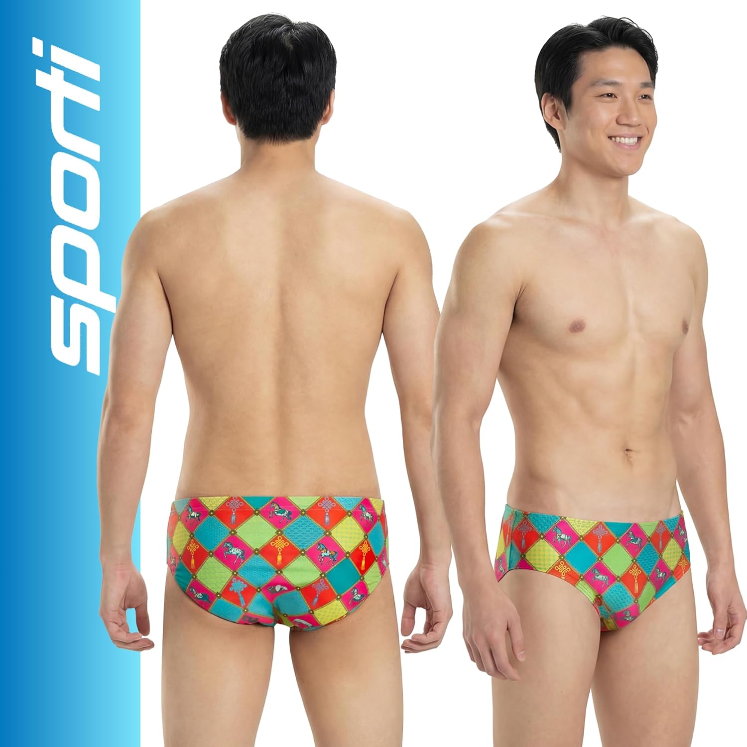Sporti Men's Swim Briefs - Swimsuit Training Bathing Suit for Swimmers - Men's Athletic Swimwear Briefs for Lap Swimming