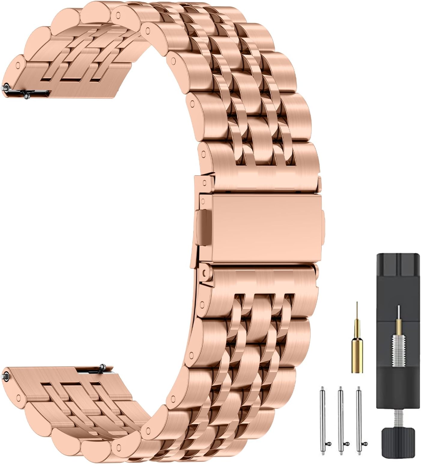 ZPJPPLX Universal Quick Release Watch Band,18mm 20mm 22mm Stainless Steel Metal Straps for Samsung Galaxy Watch 6/5/4/3,Garmin Watch,Huawei Watch, Amazfit GTS Replacement Band