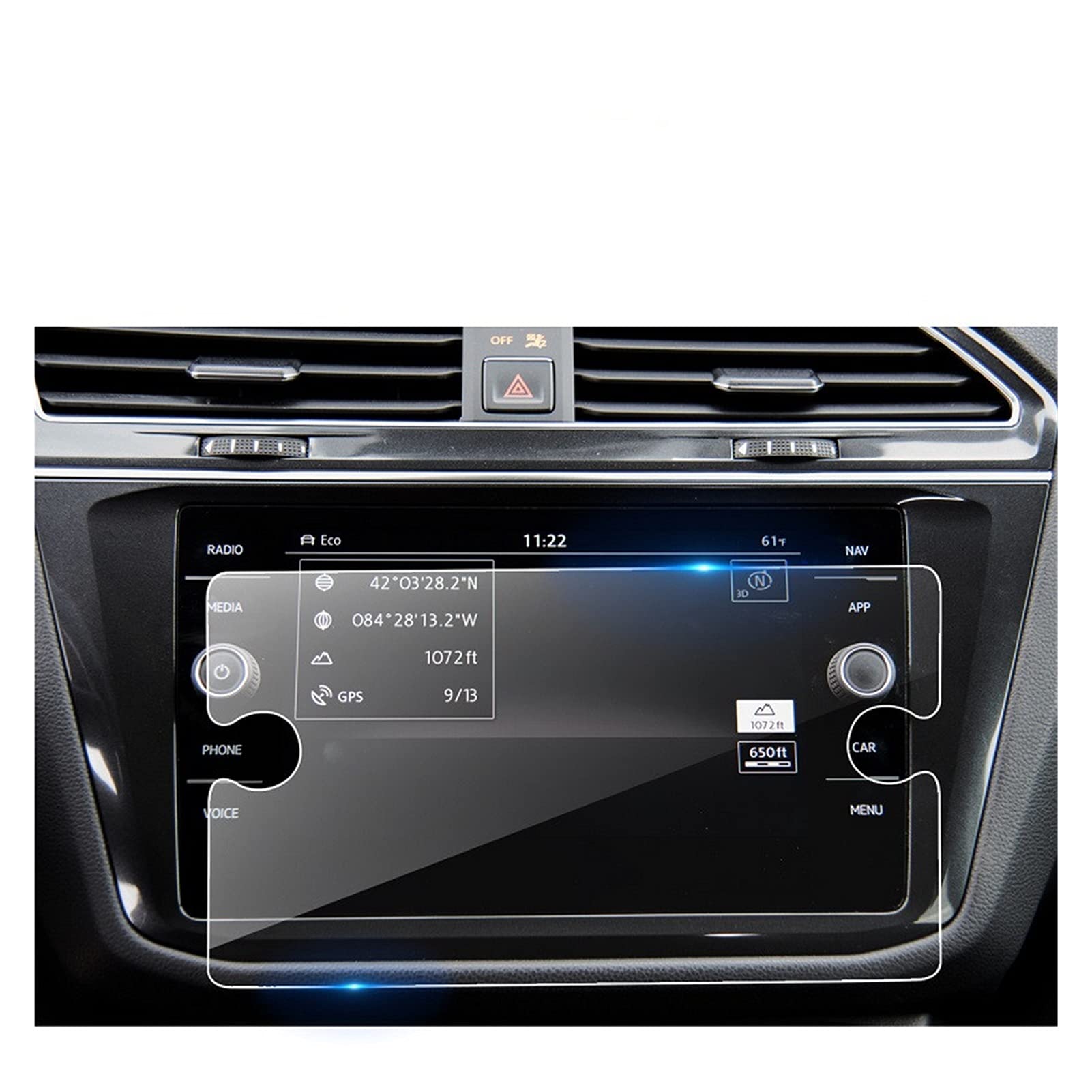 Car navigation film Car Multimedia Screen Protector For T&i&guan II G&TE 2018 Navigation Touchscreen Auto Interior Protective Sticker (Size : 8inch)