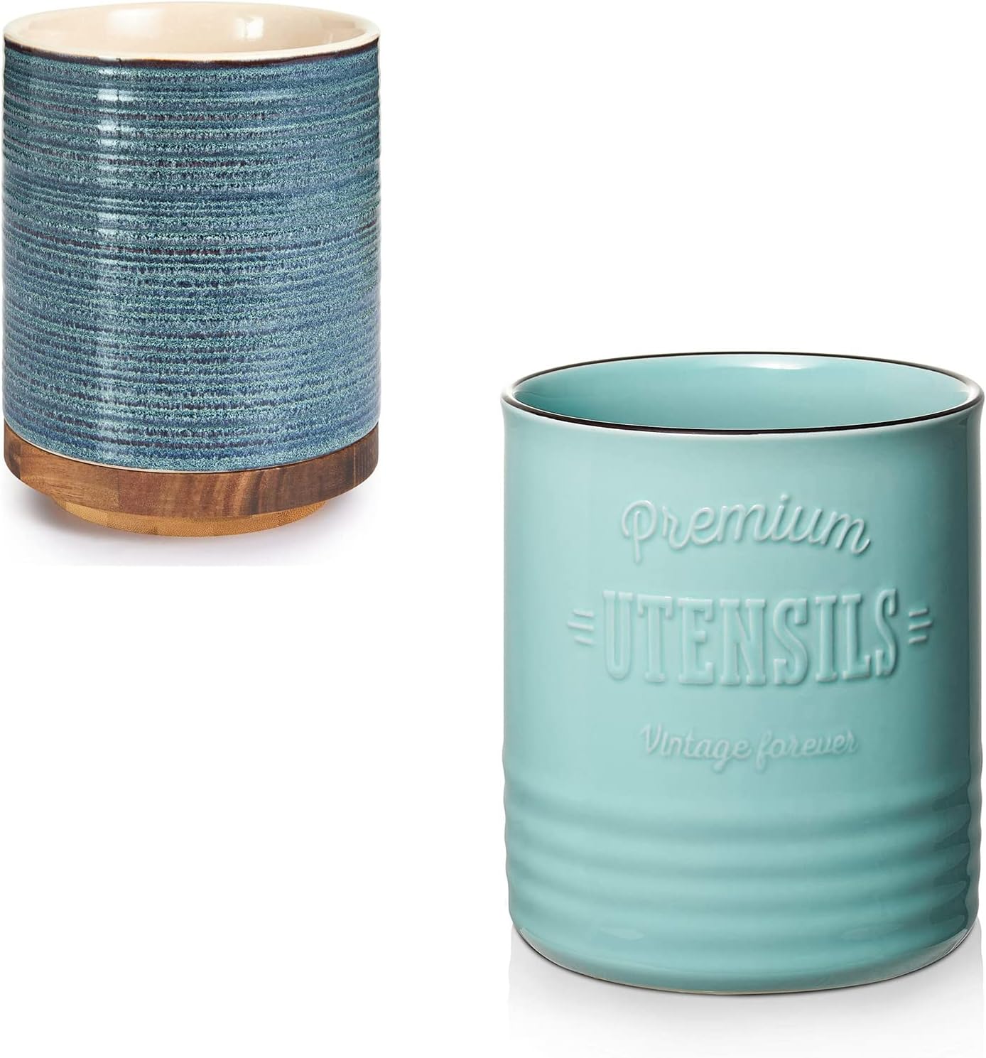 DOWAN 7.2'' Large Utensil Holder, Turquoise + Extra Large