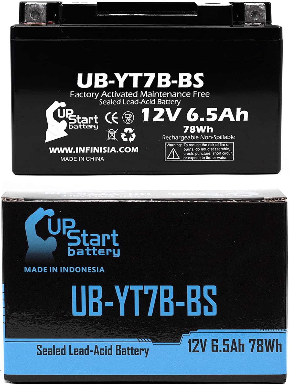 Replacement for 2002 Suzuki DR-Z400, E, S, SM 400CC Factory Activated, Maintenance Free, Motorcycle Battery - 12V, 6Ah, UB-YT7B-BS