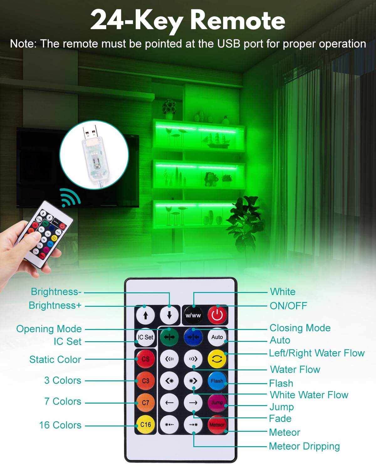 Luci per mensole RGB, 4 pezzi, 30,5 cm, dimmerabili, cambia colore, illuminazione sotto armadio, app e telecomando, diversi colori e modalità di illuminazione, barre luminose a LED per scaffali