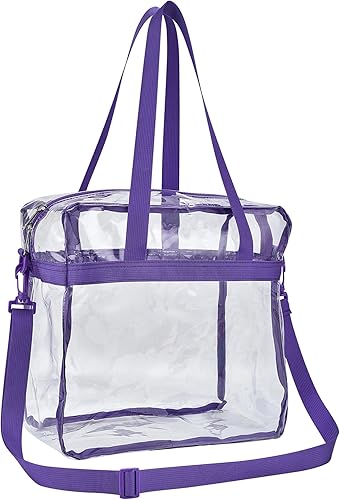 Vista 304 de Oraben Bolsa transparente transparente aprobada para estadios de 12 x 6 x 12 pulgadas, bolsa de estadio para trabajo, juegos deportivos, gimnasio