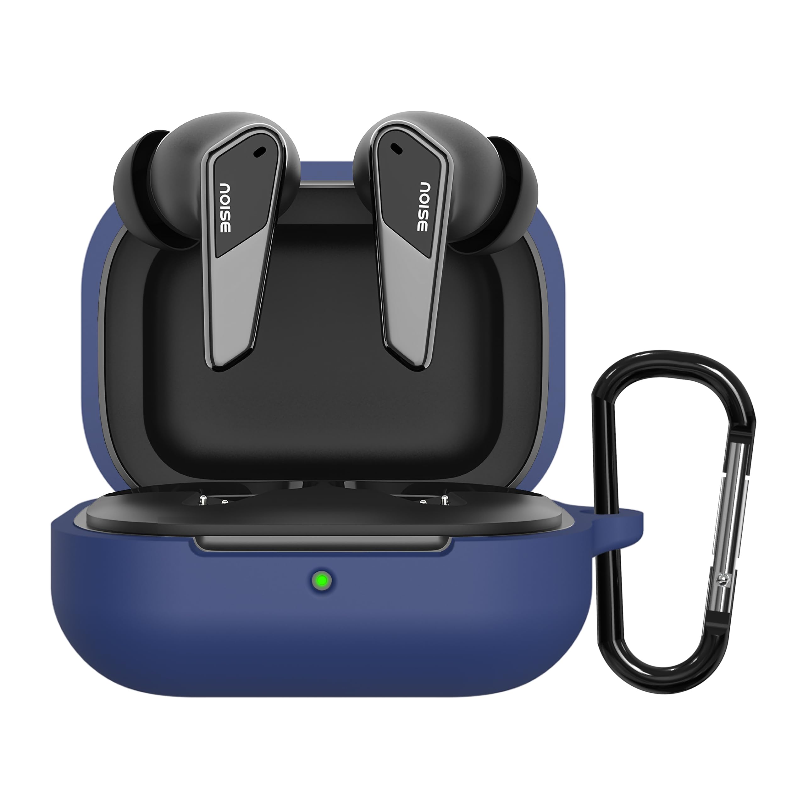 Sounce Silicone Case Cover for Noise Buds N1 Pro, Portable Non-Slip Grip & Scratch-Resistant Protector with Carabiner Clip Full Protection Water Resistant, Shockproof Cover - Blue