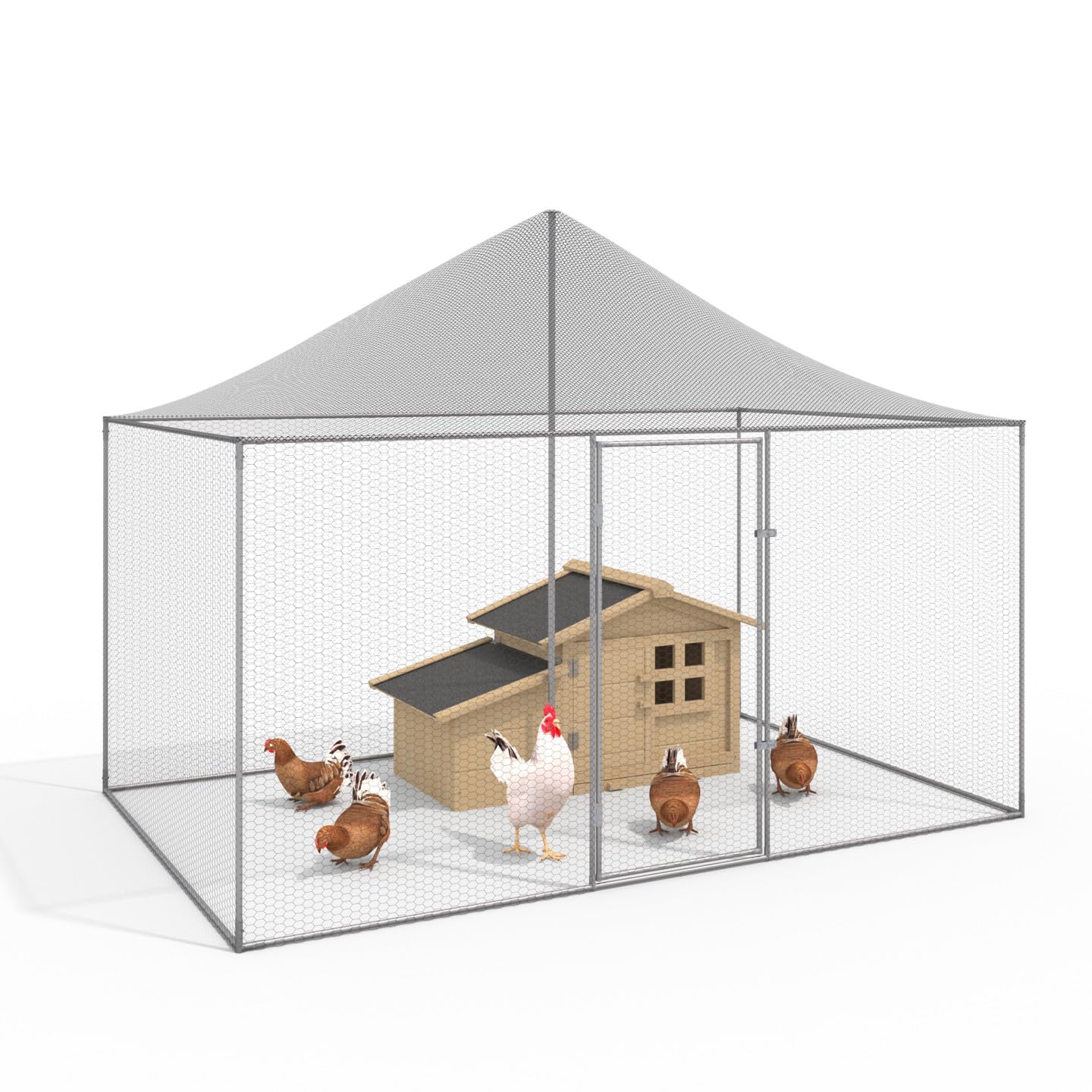 IDMarket - Voliera 6 m² Parco a rete 3 x 2 M recinto pollaio per Animali da Bassa Corte