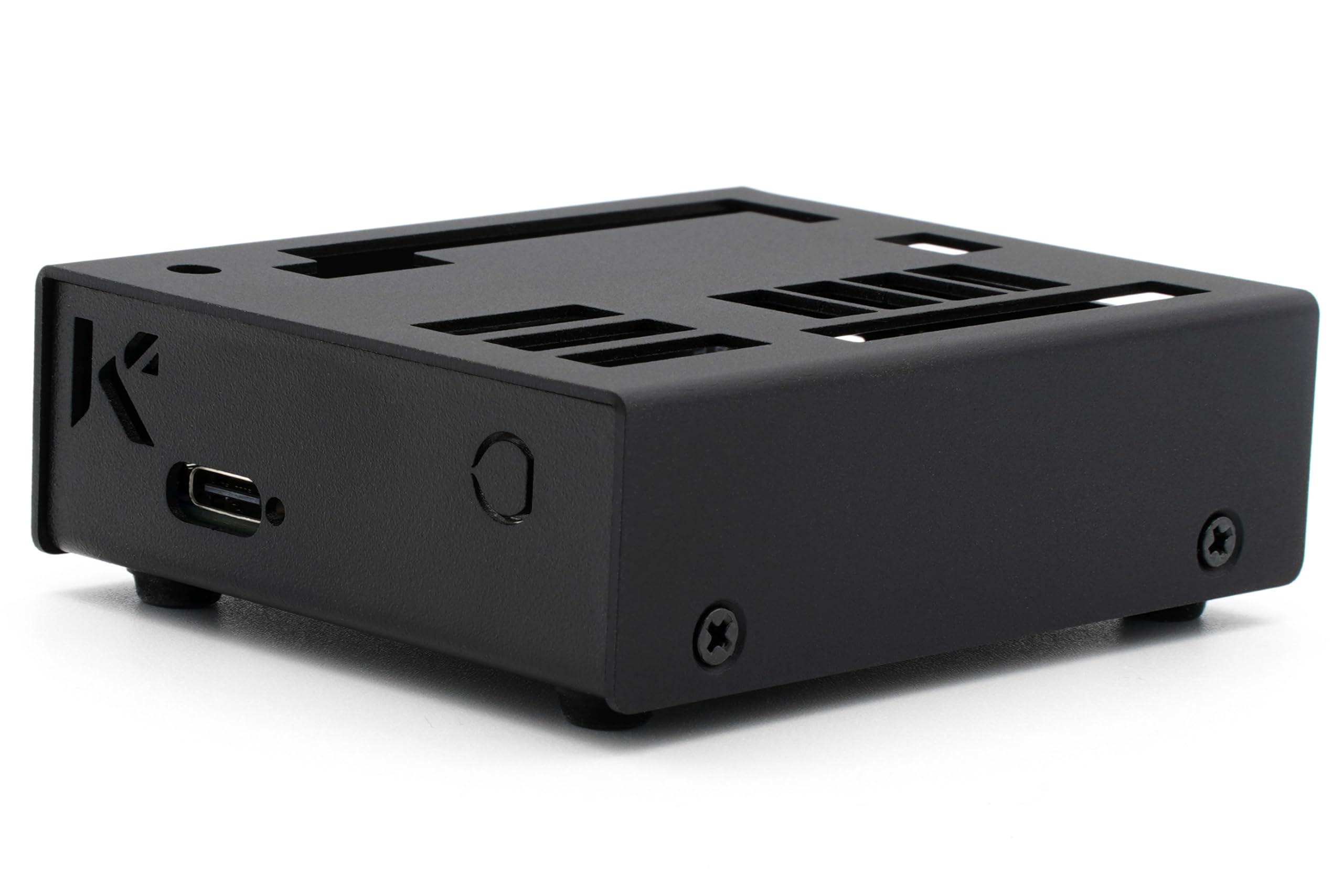 KKSB Gehäuse für Arduino UNO Q - Schwarz eloxiertes Aluminiumgehäuse