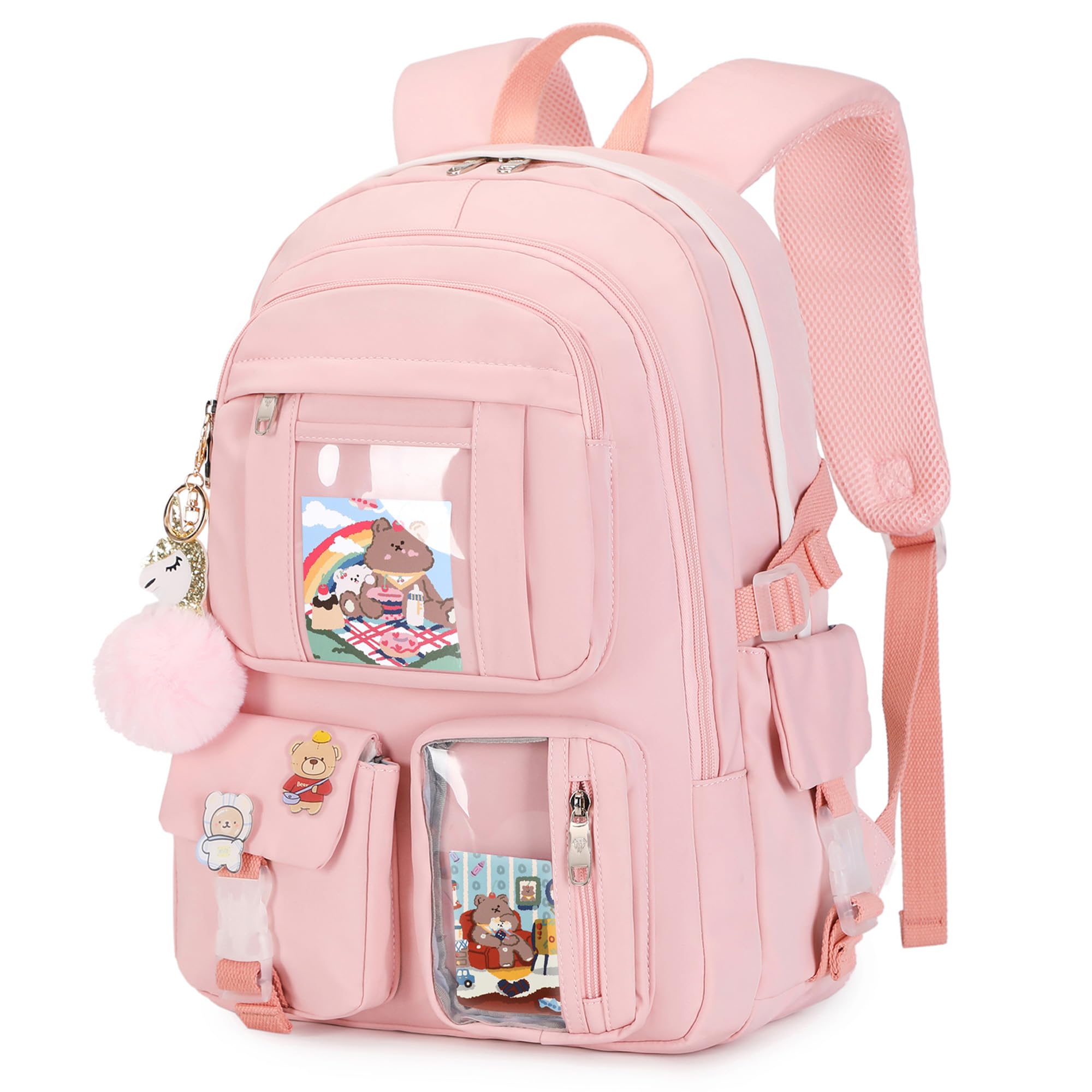 Backpacks for Girls,Laptop Backpack 15.6 Inch School Bag Cute College Large Bookbags Travel for Teens Women Students Anti Theft Daypack (Pink)