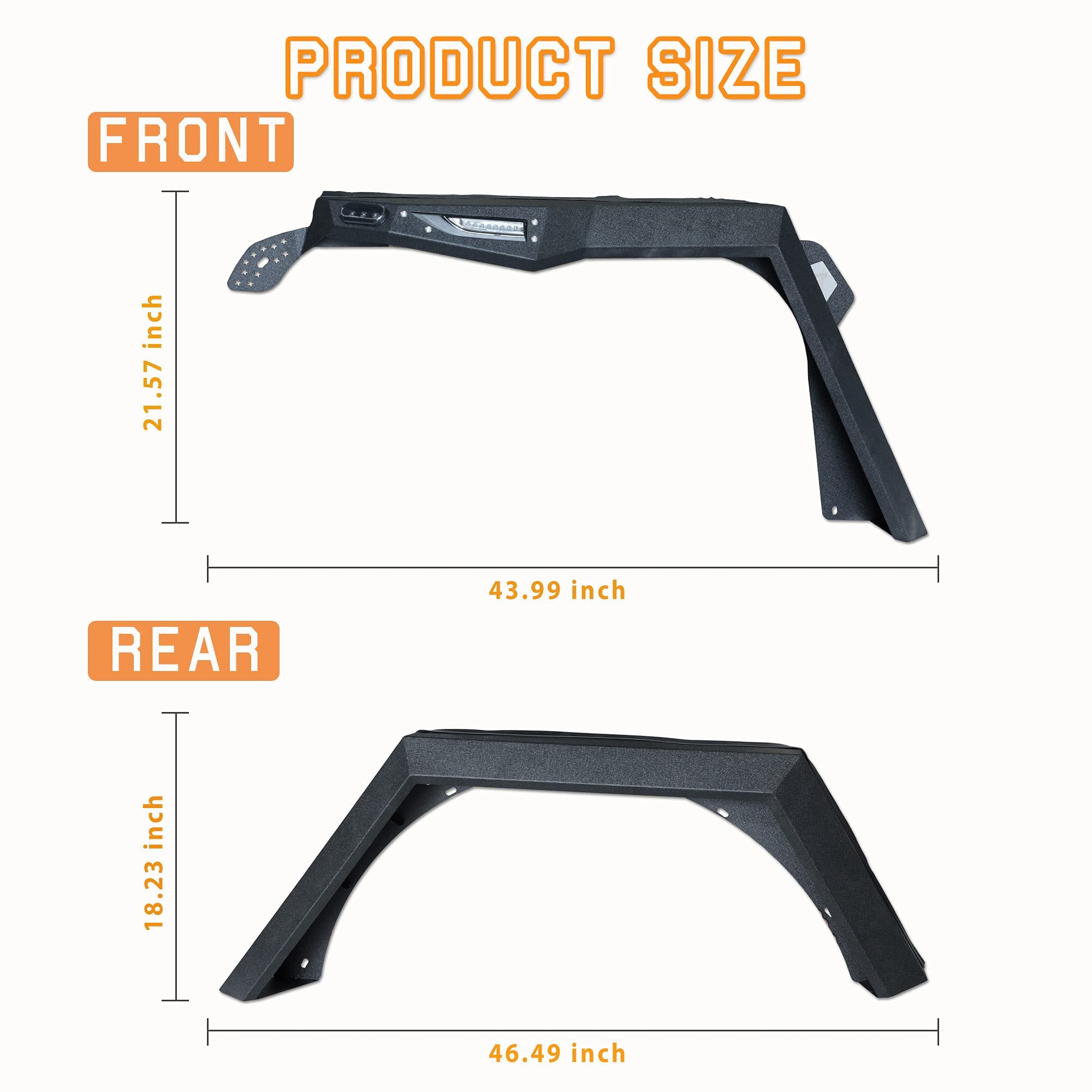 Buy WOLFSTORM Fender Flares Fit for 20182021 Jeep Wrangler JL 4 Doors/2 Door,LED DRL Lights and