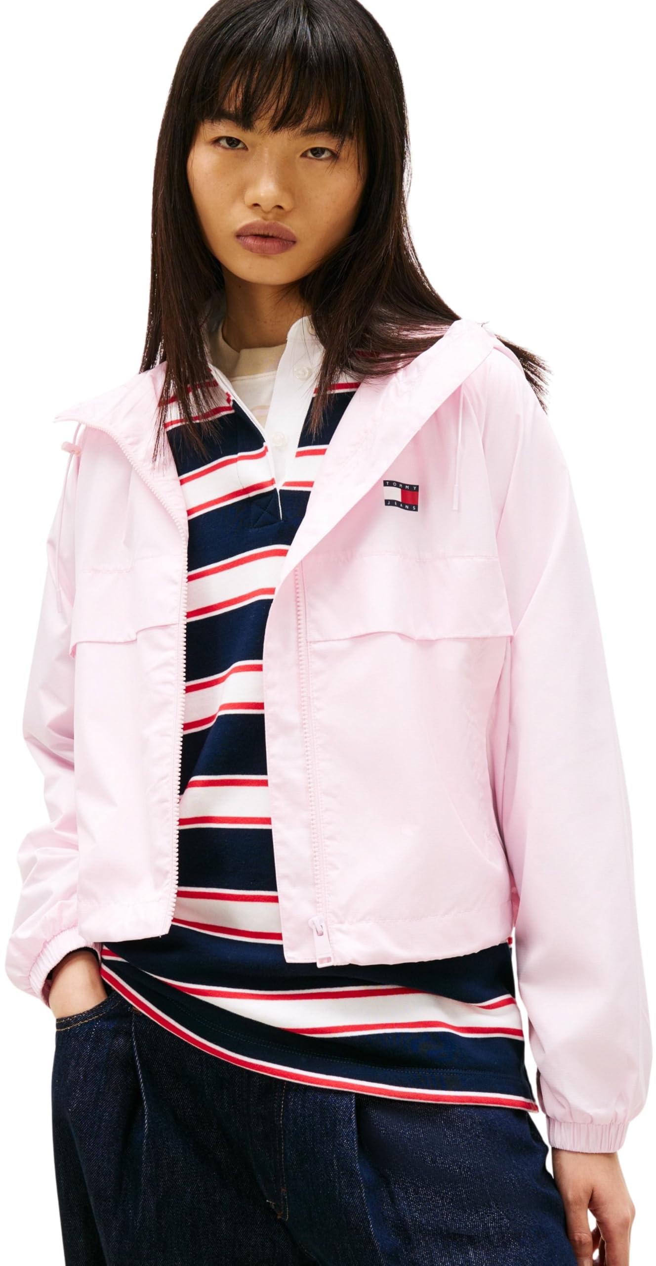 Tommy Jeans Women's Tjw Essential Windbreaker Ext Dw0Dw20672 Jacket, Pink (Pearly Pink), S