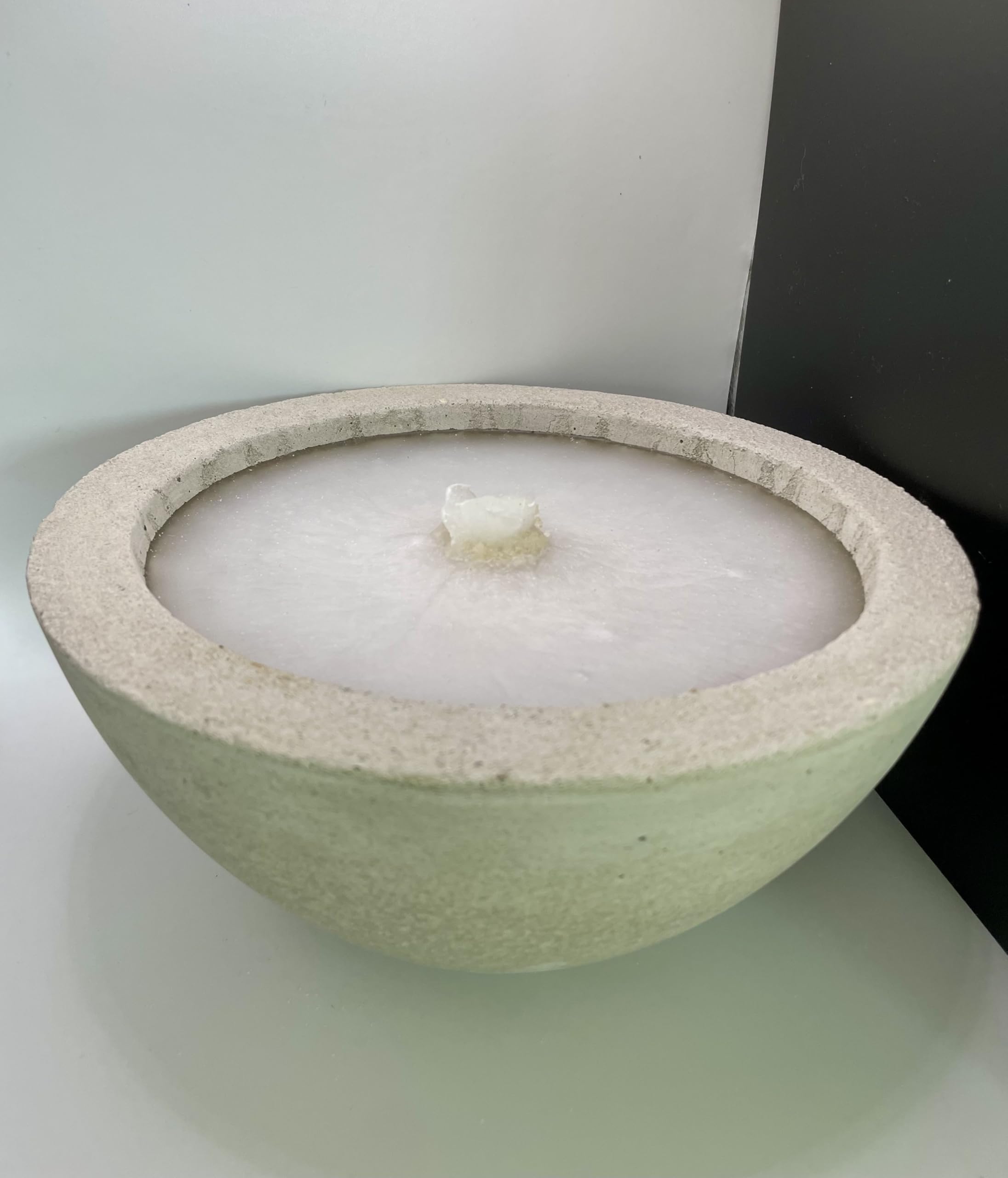 Wachsfresser Kerzenfresser Geschenkset Schmelzlicht mit Dauerdocht & Dochthalter Beton Feuerschale Schmaler Rand Ø 24 cm Nachhaltige & Wiederbefüllbare Beton-Kerze