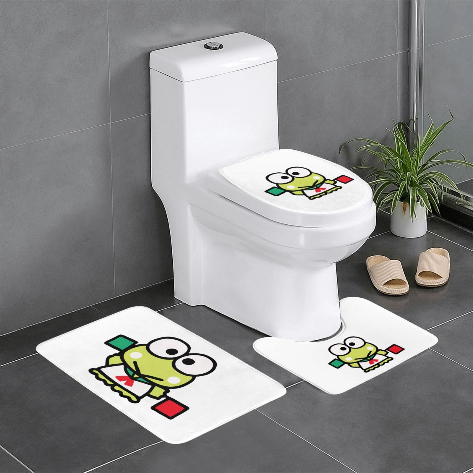 Amazon|バスマット けろけろけろっぴ トイレマット 便座蓋カバー 3点 Amazon|バスマット けろけろけろっぴ トイレマット 便座蓋カバー 3点