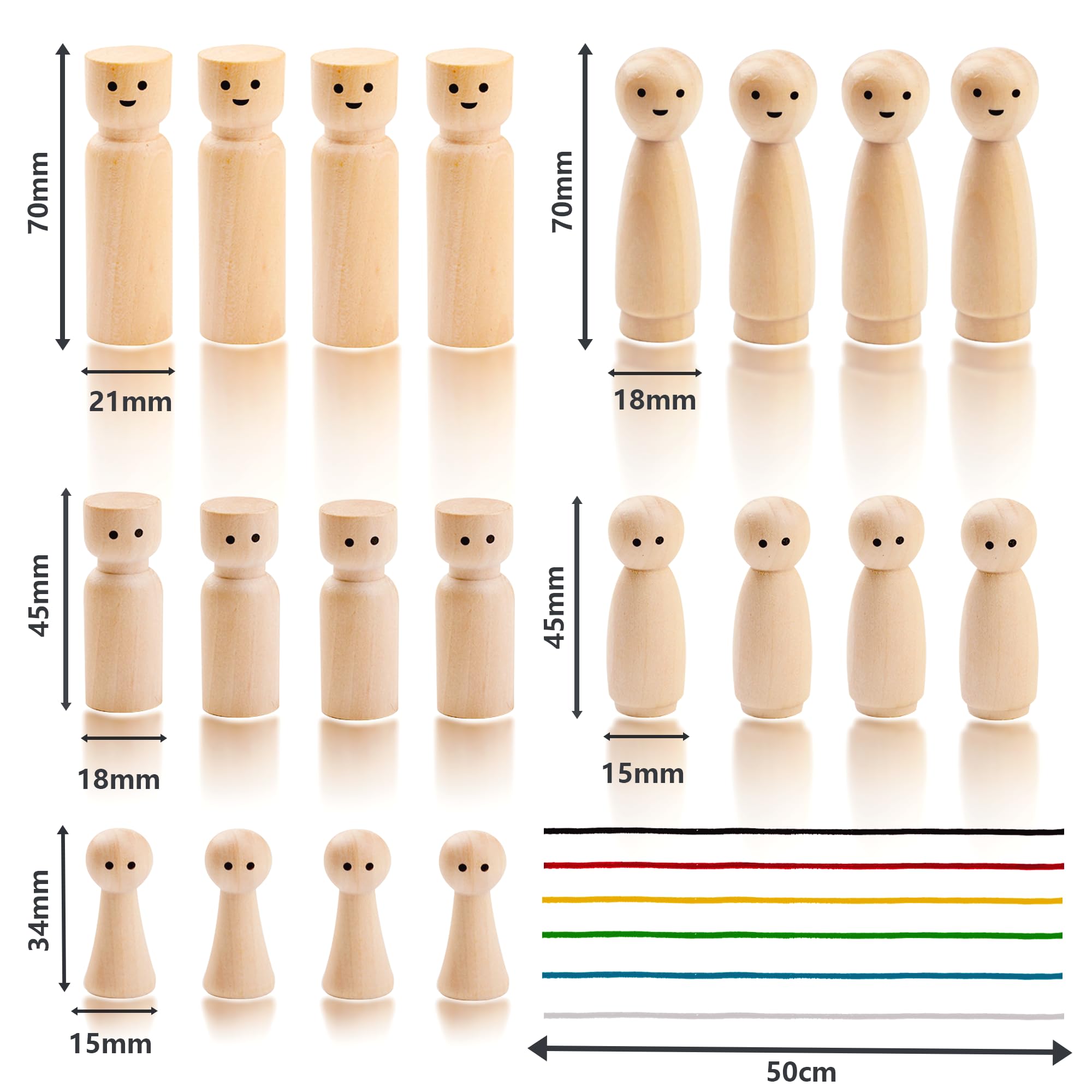 Hunmor Family Board for Standups with 30 Wooden Figures, Classic, XXL - Image 3