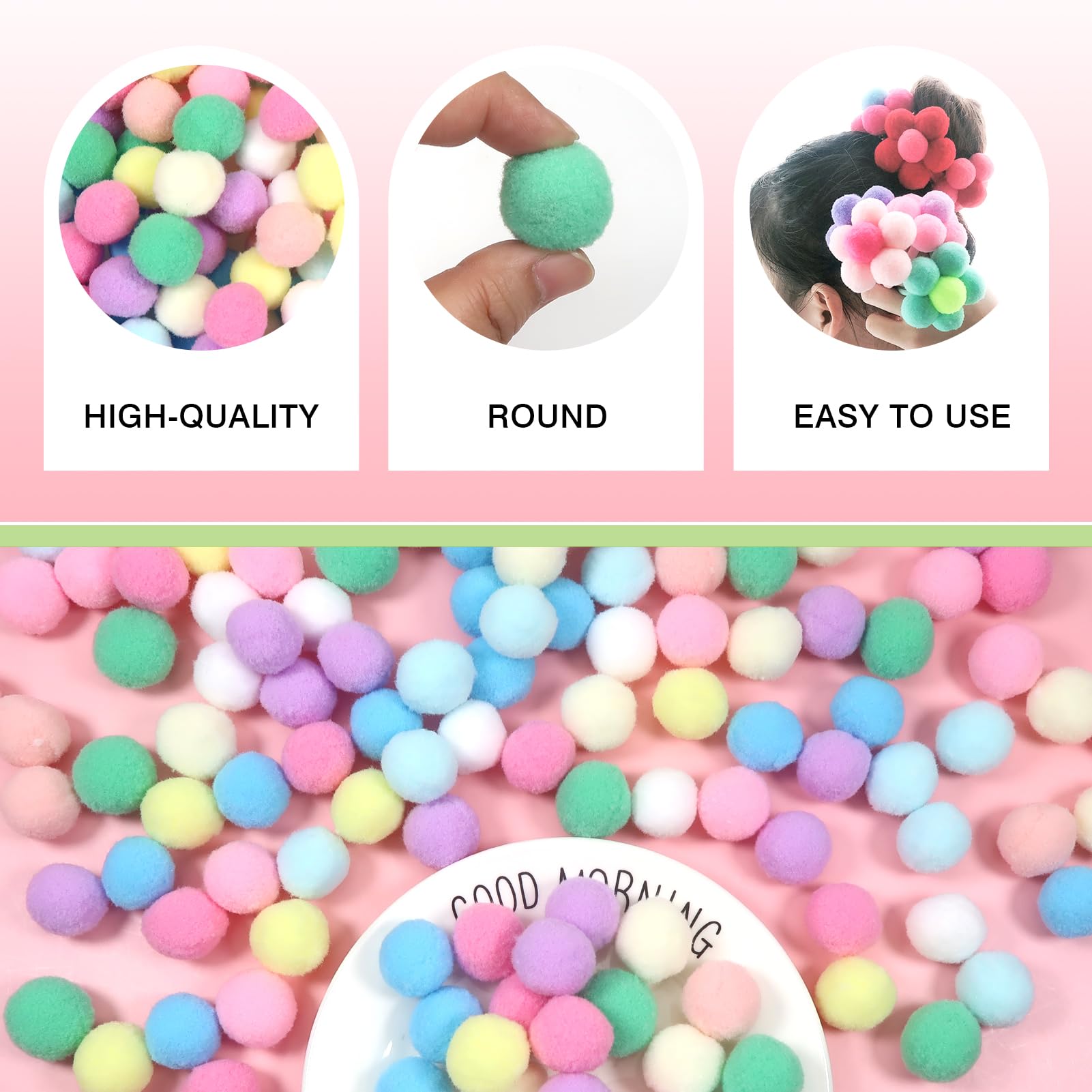 小物 pompom Amazon.com: TOAOB 150pcs Large Pom Poms 1 Inch Multicolour