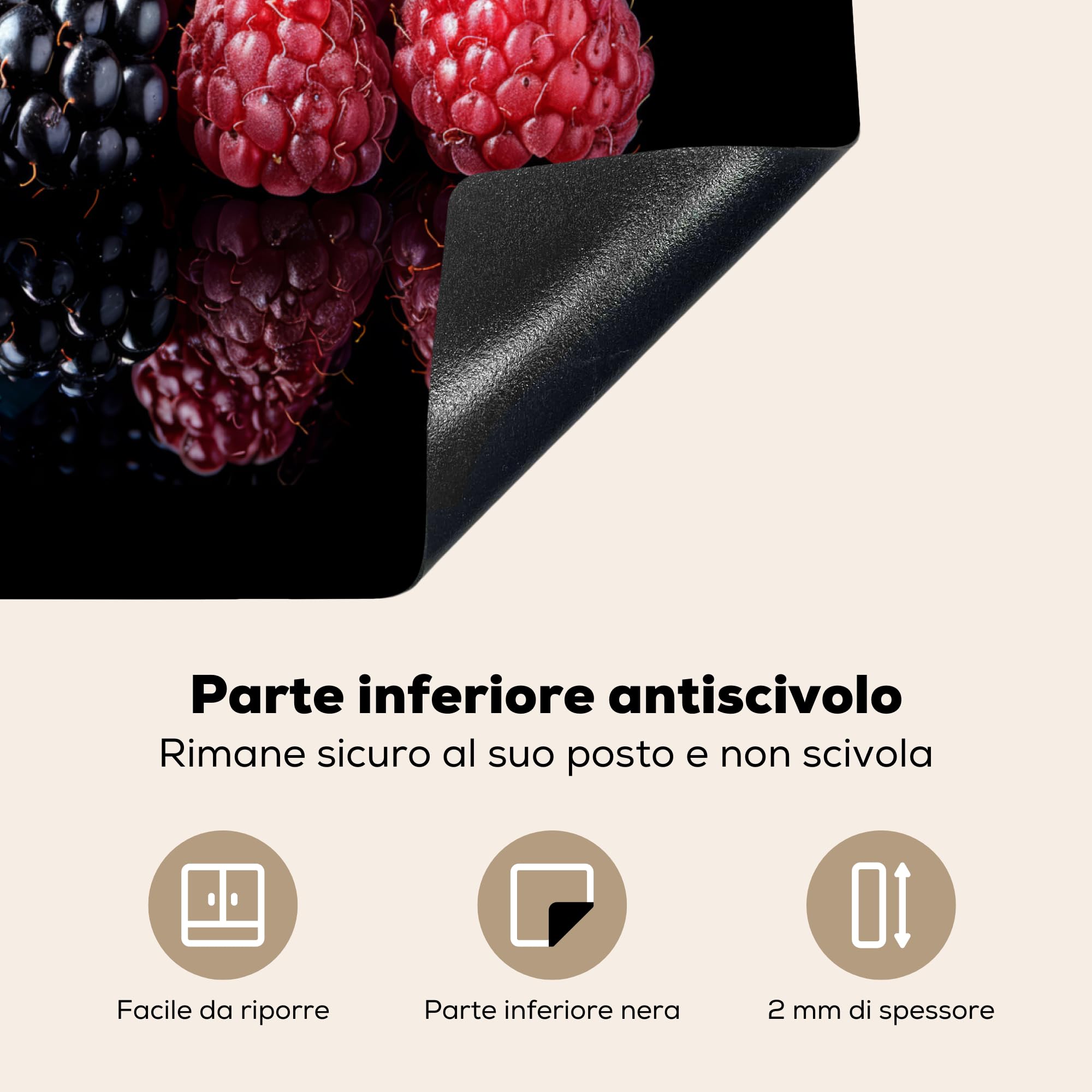 KitchenYeah© Coperchio Piano Cottura 75x52 Cm Cucina Copri Fornelli - 9
