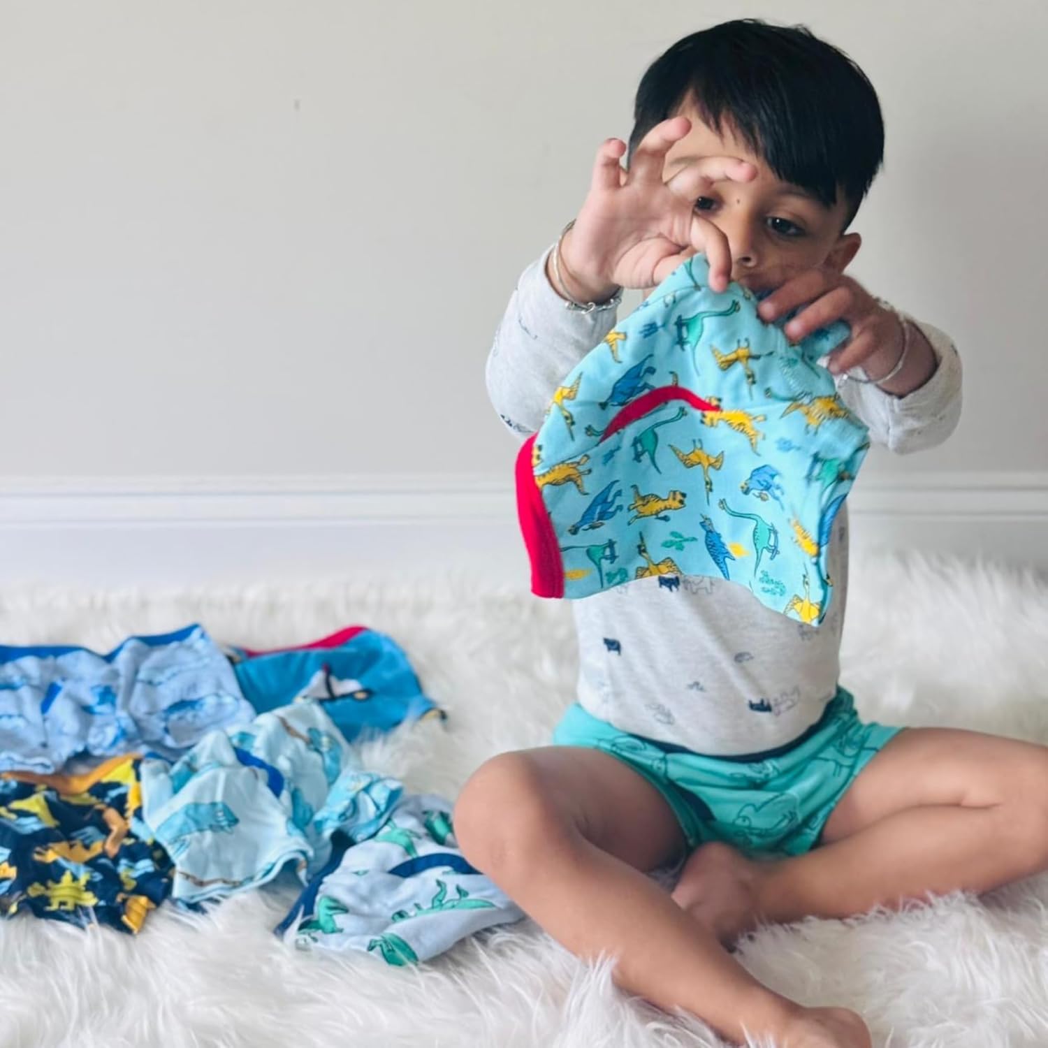 BIG ELEPHANT Boys' Boxer Briefs 10-Pack, Toddler 100% Cotton Dinosaur Print Underwear, Soft and Breathable, Sizes 3T-9Y - Image 2