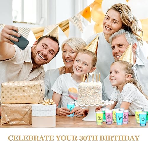 Miniatura 5 de Cunhill Juego de 36 vasos de chupito de acrílico transparente para fiesta de cumpleaños número 30 vasos de chupito de 12 onzas vasos de chupito de