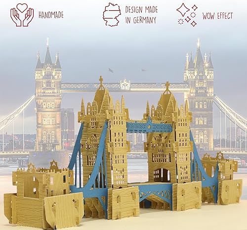 Miniatura 4 de LINPOPUP® Tarjeta emergente, tarjeta emergente 3D, tarjeta de felicitación, vale de viaje, puente de la torre, N187