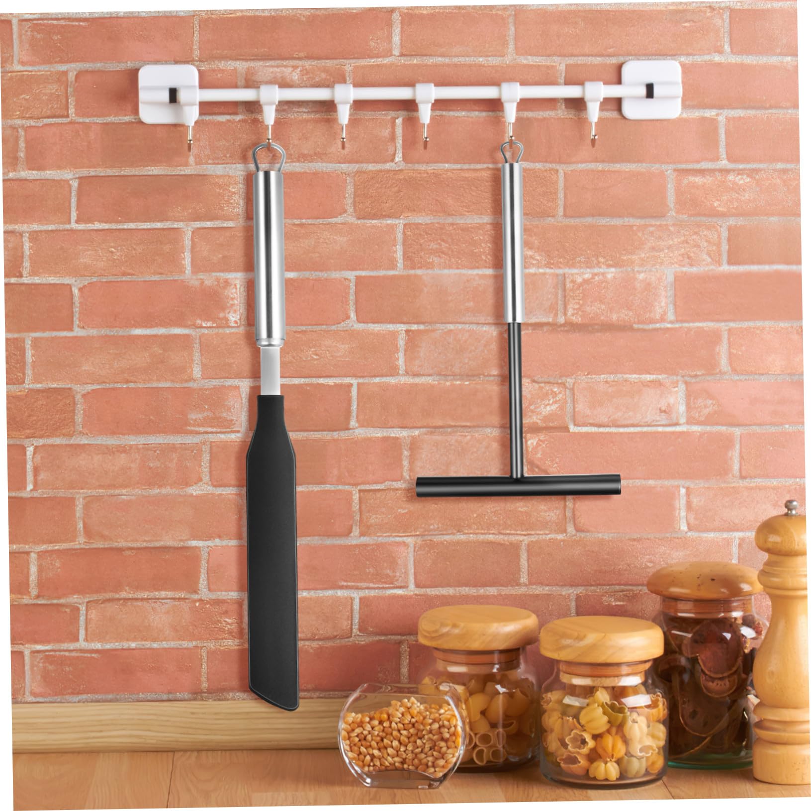 Mikikit Spatule en Acier Inoxydable et Nylon pour Pâtisserie Ensemble 2 Pièces Ustensiles Cuisine Sûrs et Pratiques pour Restaurant et Boulangerie Couleur Argenté