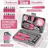 24 Pcs Home Repair Tool Kit General Household Hand Toolbox Set with Storage Case DIY Tools Hammer and Allen Key Set with Electrical Tape Screwdriver Test Pen Plier Bits for Men Women & Beginner