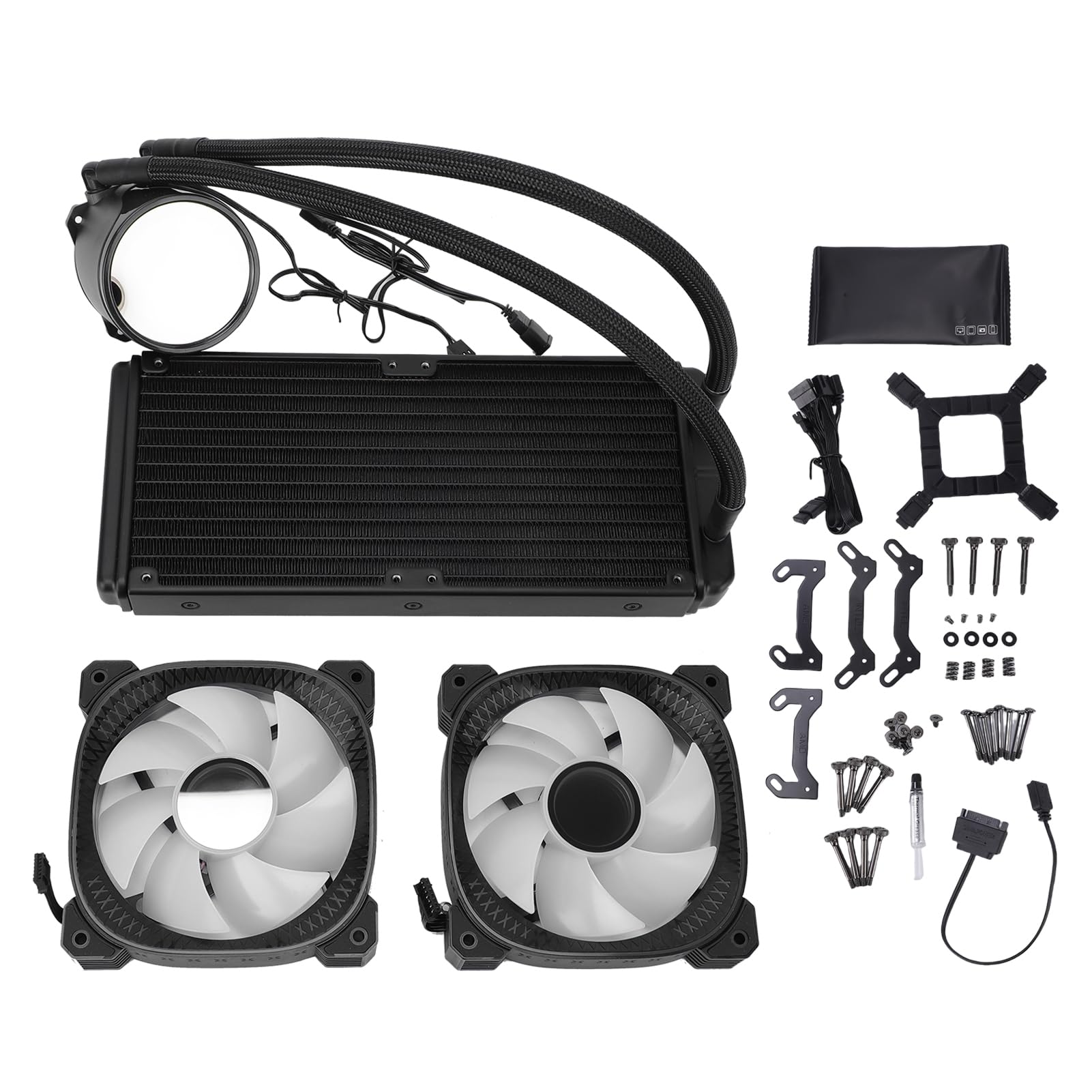 Dla TY240 ARGB Płynna Chłodnica Procesora Dla AM4/AM5, LGA1700/1851, 240mm AIO Refrigeracion Liquida System z 2.2-calowym Ekranem LCD (BLACK)