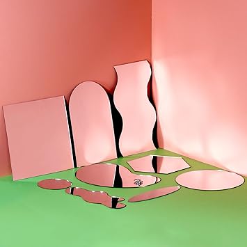 Meking 9PCS Product Photography Props Acrylic Mirror Glass Simulated Photoshoot Props for Product and Jewelry Photography Reflective Display Sheet