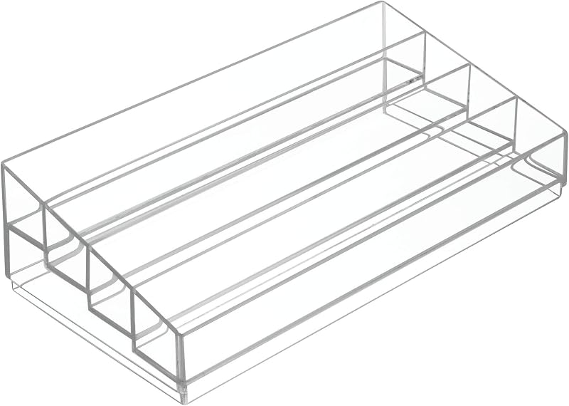 Tiered Cosmetics & Nail Polish Organizer, The Clarity Collection – 12.75 IN X 6.5IN X 3.75 IN, Clear | 13" x 6.5" x 3.46"