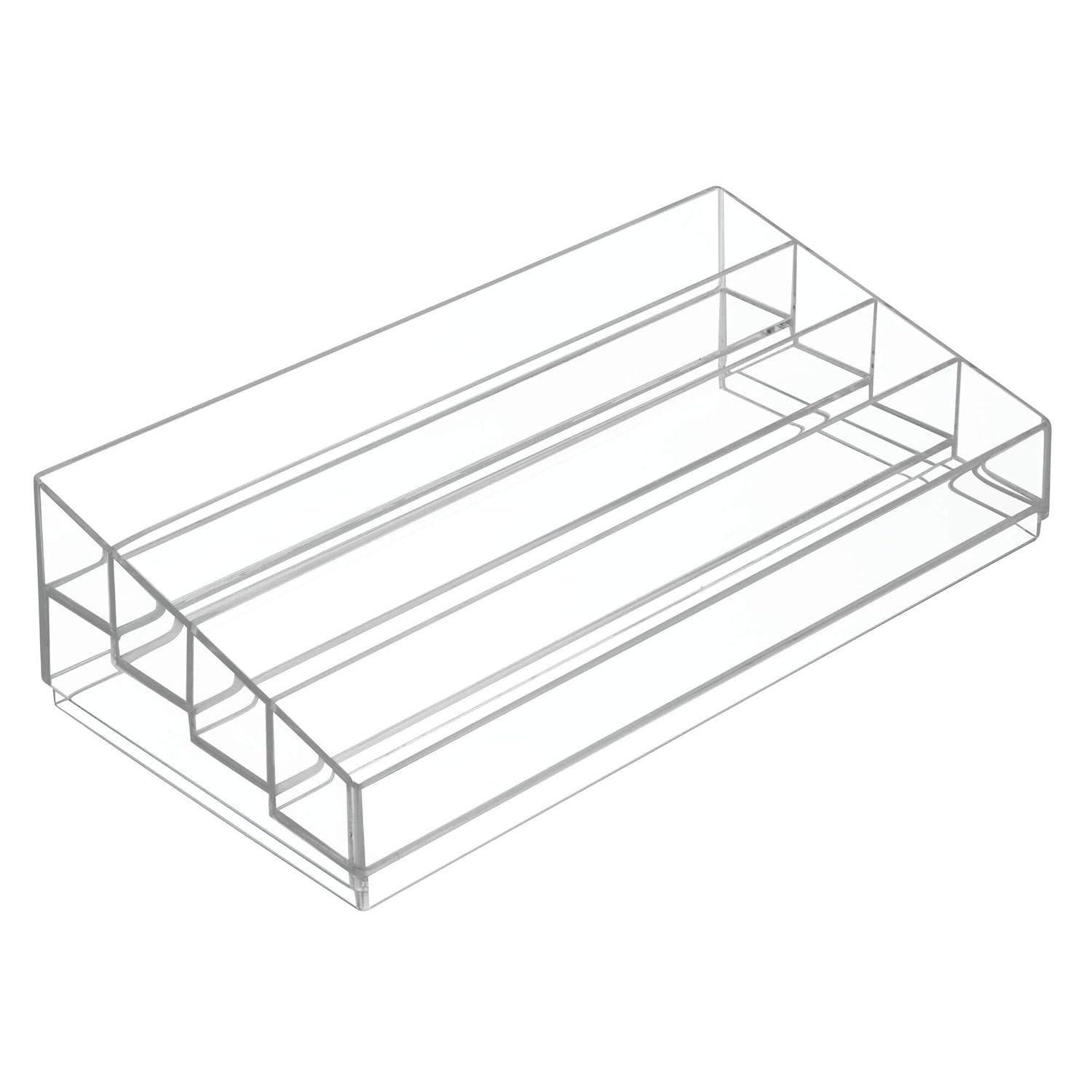 iDesign Tiered Cosmetics Nail Polish Organizer The Clarity Collection 12 75 IN X 6 5IN X 3 75
