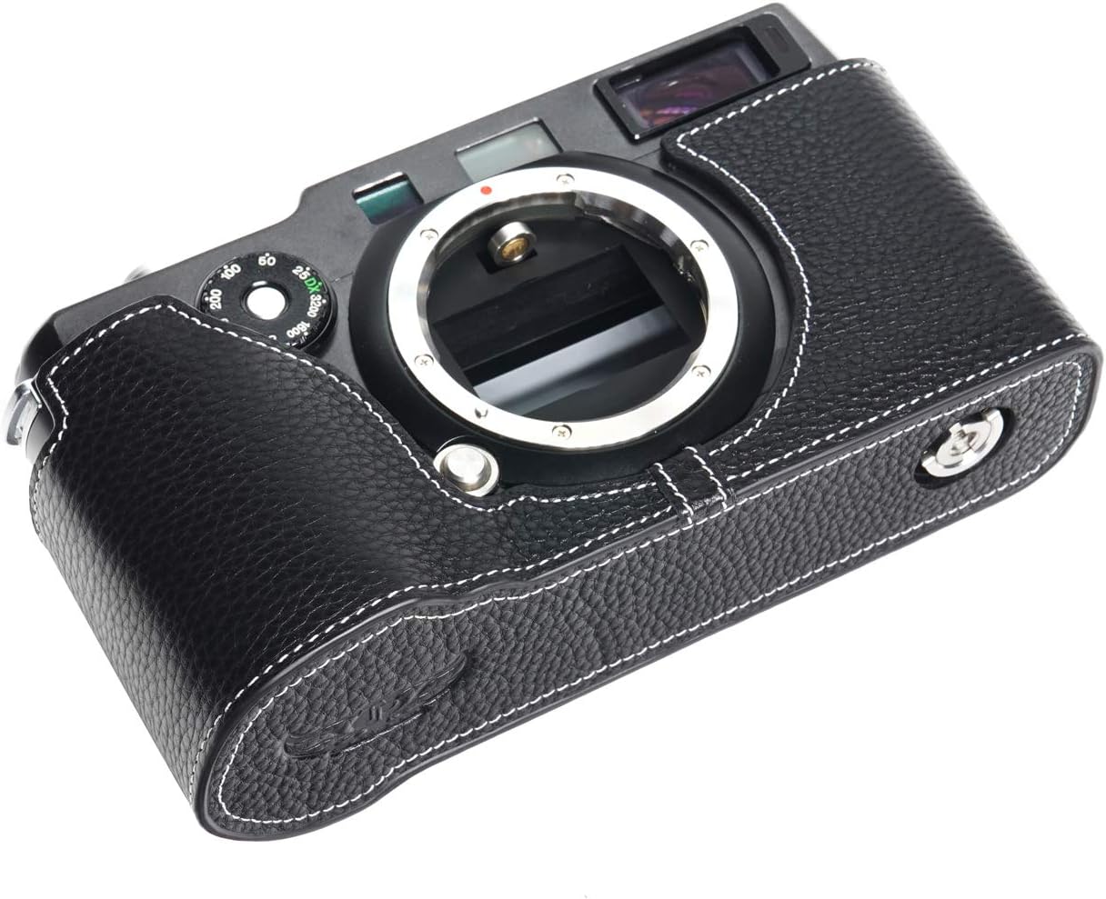 Hasselblad XPan II Case, BolinUS Handmade Genuine Real Leather Half Camera Case Bag Cover for Hasselblad XPan/XPan II Camera with Hand Strap (Xpan, Black)