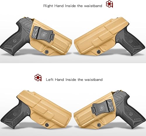 Miniatura 5 de Amberide IWB & OWB KYDEX Holster Fit Ruger Security 9 Pistola, Interior Cintura Oculta Transporte, Inclinación Ajustable & Retención 'Posi-Click',