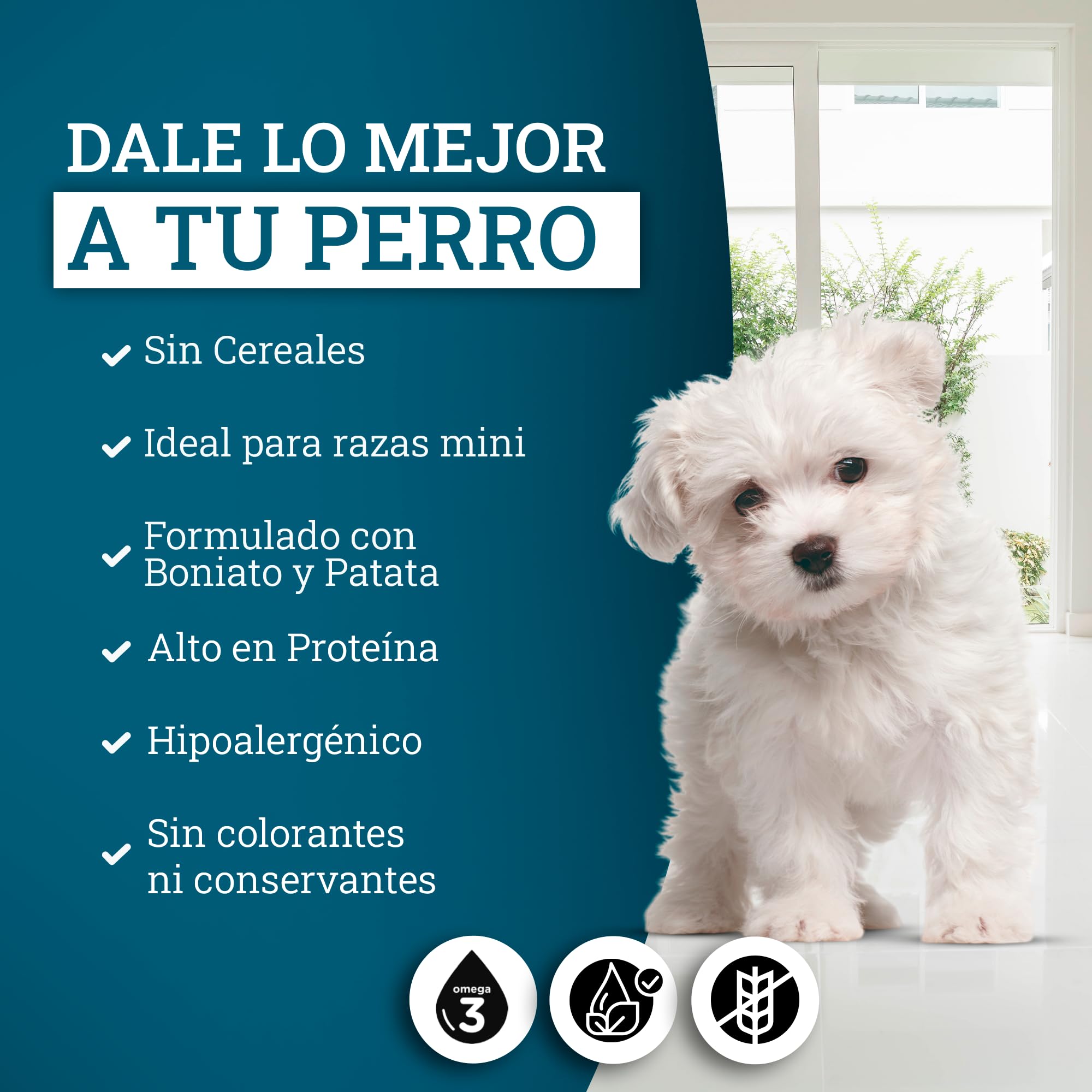 Yerbero Nature Grain Free Mini Pollo Boniato y Patata Sin Cereales,Pienso Perros Pequeños con Vitaminas Minerales y Omega3, Comida Perros Grain Free con Vitamina B y Hierro Pack 2 de 3 kg