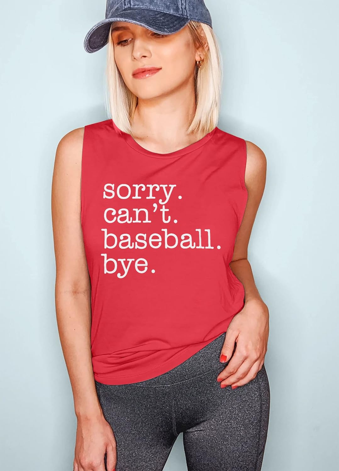 Women Baseball Tank Top Baseball Mom Shirt Casual Summer Baseball Sleeveless Muscle Tee Tops - Image 4