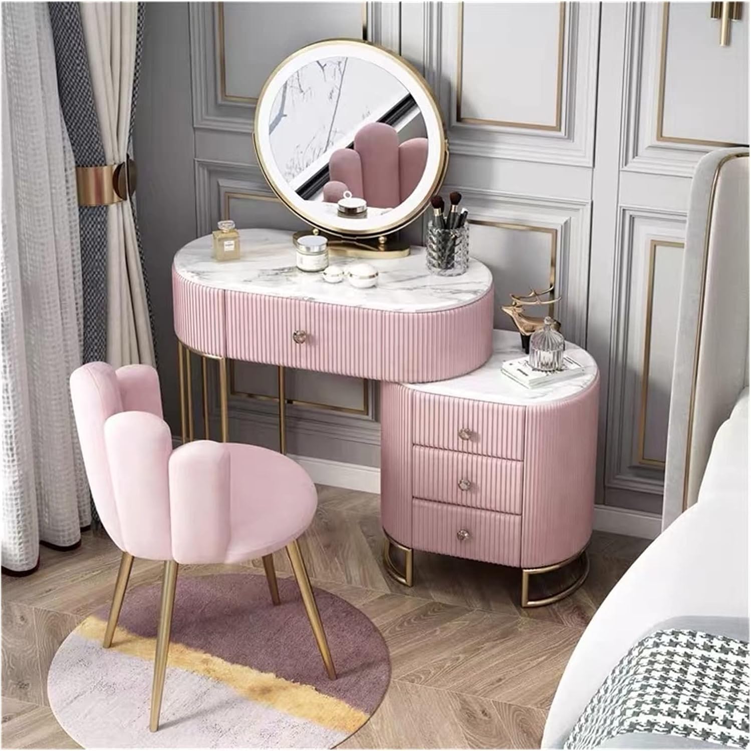 Makeup Vanity Dressing Table with Mirror Vanity Table Desk with Storage