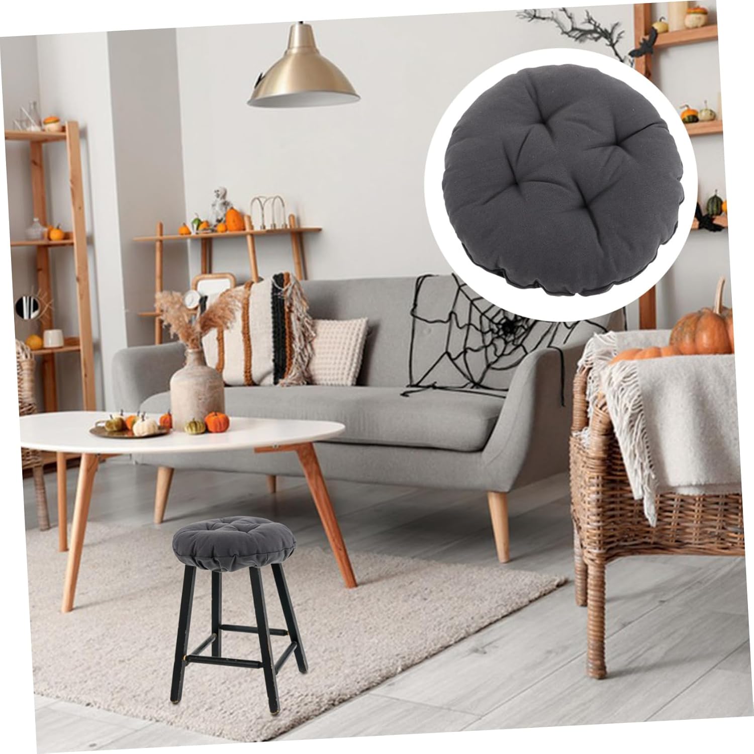 Round Barstool Cushion Cover with Elastic Band Comfortable and Soft Padded Seat Cover for Wooden Metal Stools Easy to Clean Deep