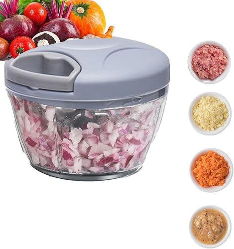 Picadora de verduras, picadora de cebolla, picadora de cebolla más fuerte y pesada de 2 velocidades, cortador de verduras para nueces, ajo y más,