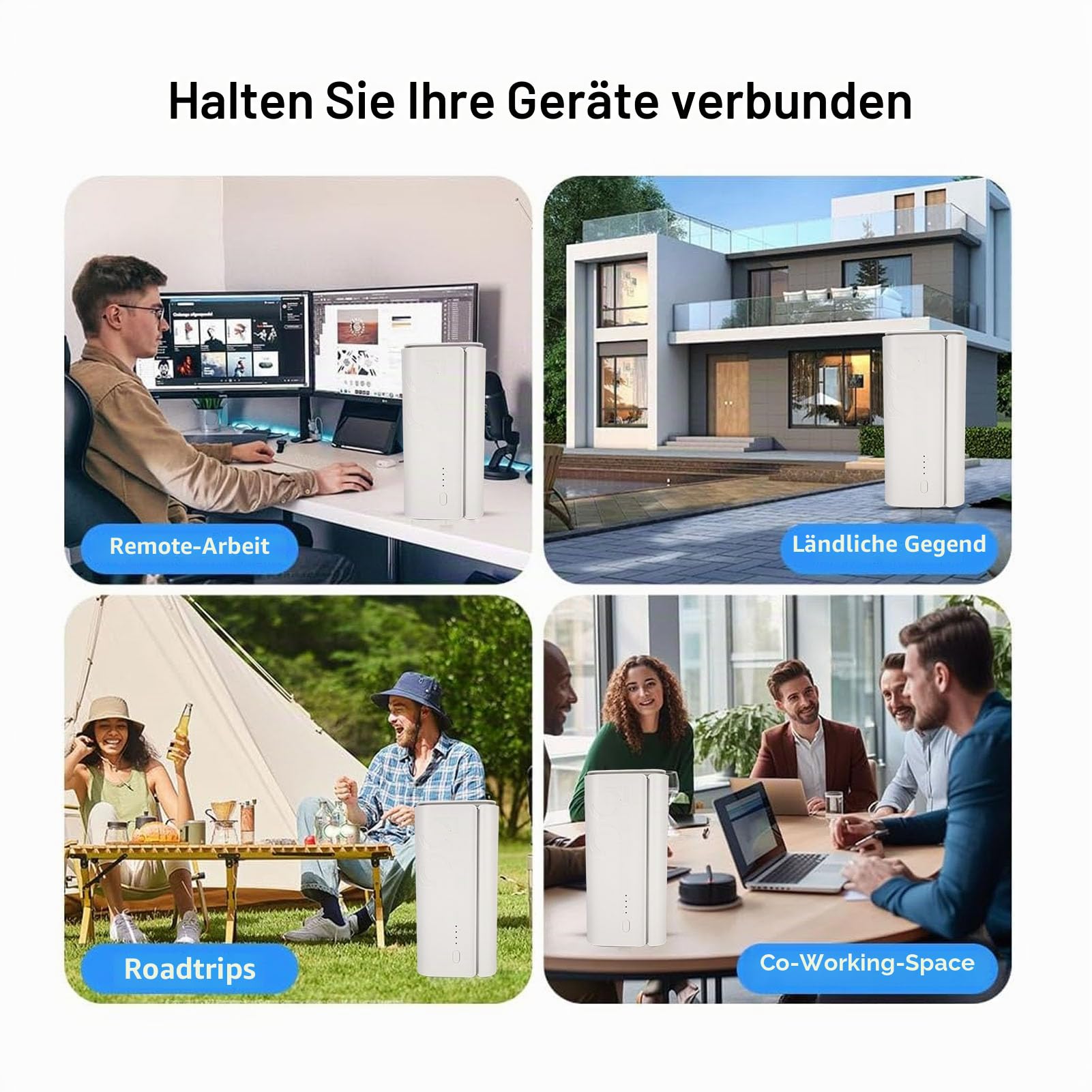 ciciglow 5G CPE -Router mit SIM -Kartensteckplatz, Tragbarer Mobilfunkrouter, Drahtloser Router mit WLAN 6 -Mesh -System für Home Office Indoor Wireless Internet (EU-Stecker)