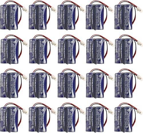 BUCADU Paquete de 20 2CR17450 3V 2600mAh D80UB016170 Batería PLC Control Industrial Batería para Mazak CR17450-2WK27 Batería