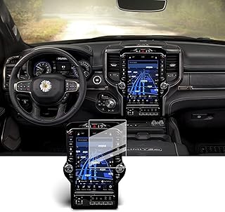 BIXUAN Ram Screen Protector for 2019-2022 2023 Ram 1500 2500 3500 (Limited/TRX/Longhorn/Big Horn/Laramie/Rebel) Uconnect 5 NAV 12 inch Touch Screen Tempered Glass Ram Accessories Screen Protective Film Scratch Resistant HD Clear