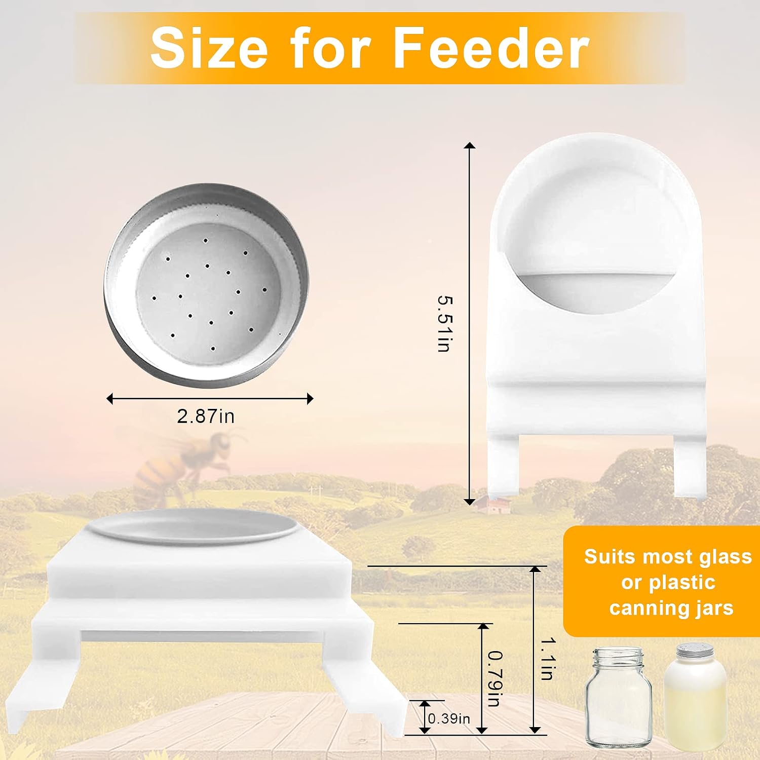 4 Pack Plastic Bee Entrance Feeder Beehive Feeder Water or Sugar Syrup Feeding Equipment
