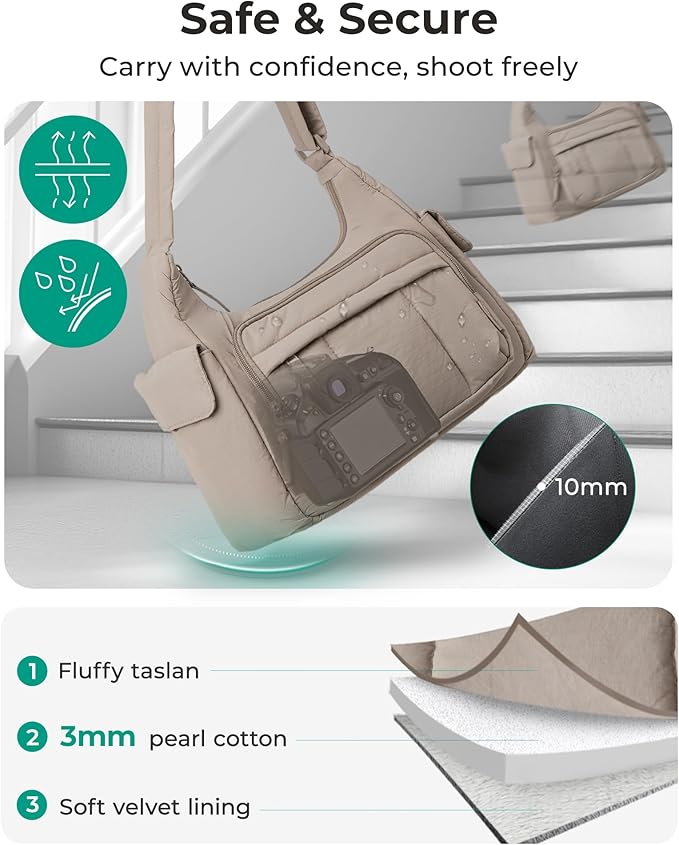 Bolsa Bandolera 2 en 1 para Cámara Negro miniatura 6