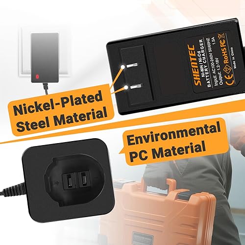 Miniatura 6 de Shentec 7.2V-18v Battery Charger Compatible with Black and Decker PS120 PS130 PS140 PS145 Ni-MH/Ni-Cd Pod Style Batteries