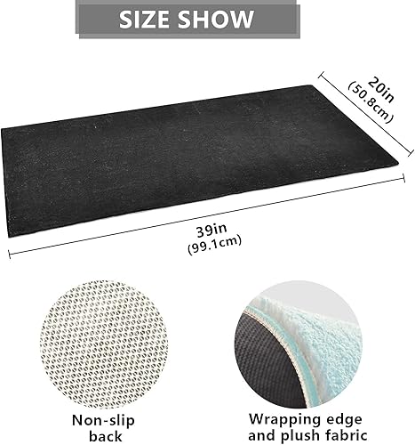 Miniatura 3 de Tapetes de baño negros, lavables a máquina, absorbentes con respaldo de goma, 39 x 20 pulgadas