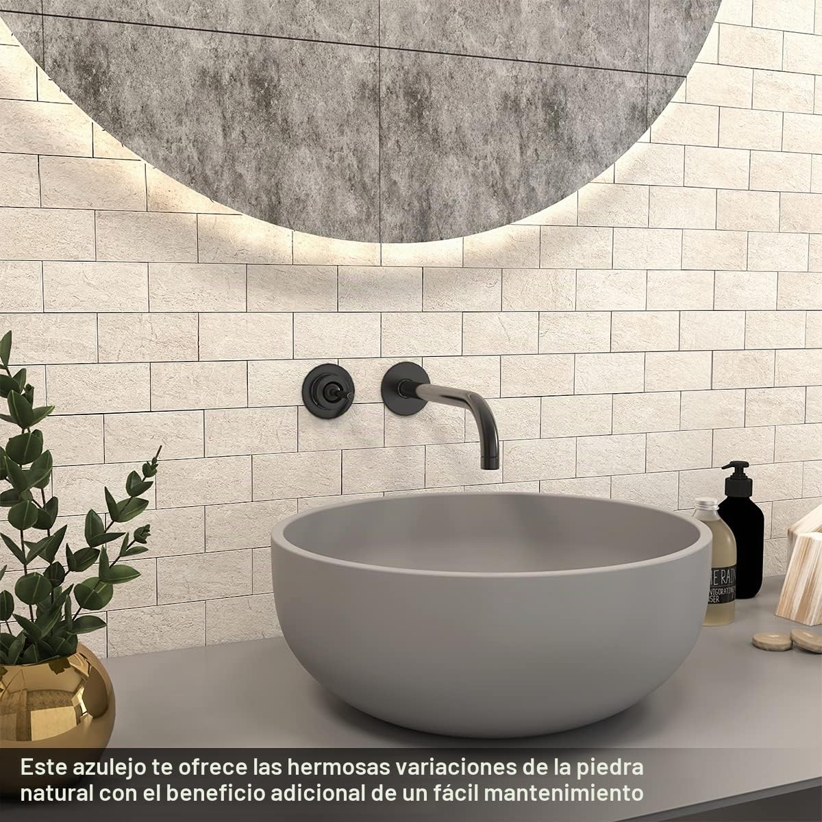 BeNice Loseta en muro de despegar y pegar para cocina, baño, azulejos de ducha impermeables (10 hojas, beige rústico)